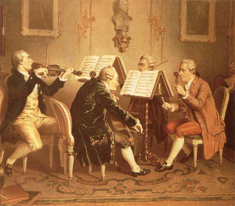 hans werer henze A string quartet of the 18th century Sweden oil painting art